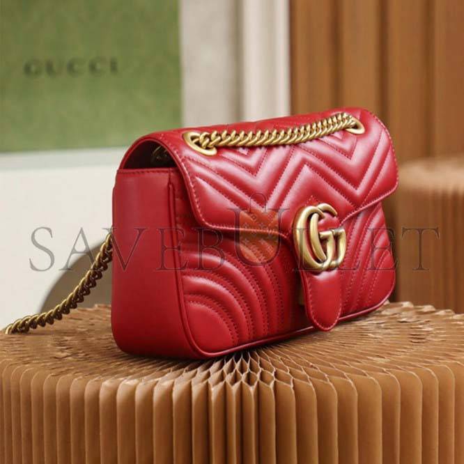 G*u*i marmont small matelasse shoulder bag 443497 (26*7*15cm)
